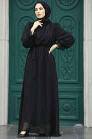 Black Hijab Dress 10252S - 2