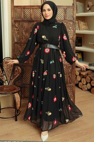 Black Hijab Dress 10270S - 1
