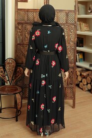 Black Hijab Dress 10270S - 2