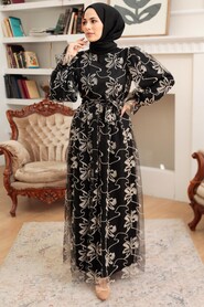 Black Hijab Dress 10295S - 1