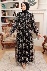 Black Hijab Dress 10295S - 2