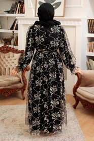 Black Hijab Dress 10295S - 3