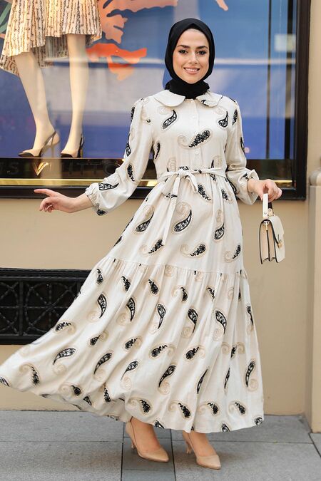 Black Hijab Dress 10302S - NEVA STYLE