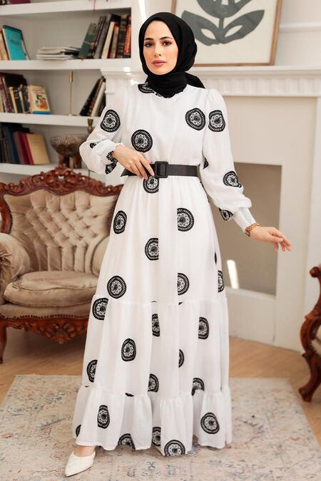 Black Hijab Dress 10384S - NEVA STYLE