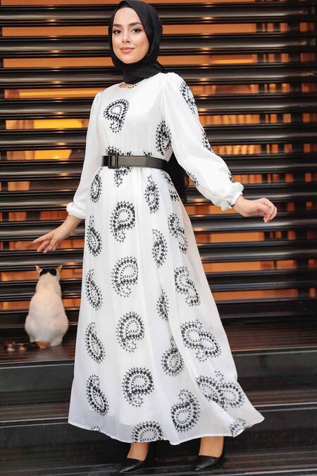 Black Hijab Dress 10386S - NEVA STYLE