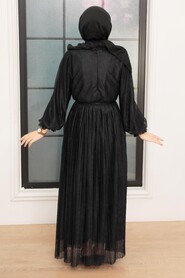 Black Hijab Dress 10394S - 3
