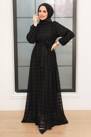 Black Hijab Dress 10404S - 1