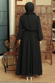 Black Hijab Dress 10411S - 2