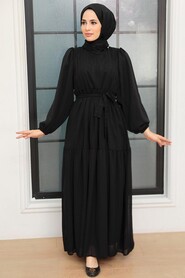 Black Hijab Dress 10414S - 2
