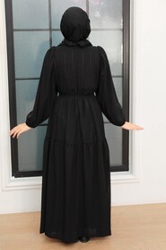 Black Hijab Dress 10414S - 3
