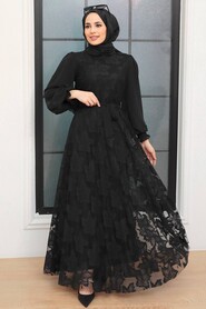 Black Hijab Dress 1063S - 2