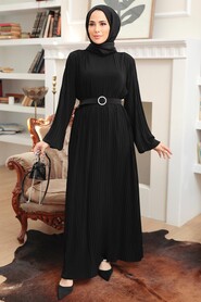 Black Hijab Dress 10670S - 3
