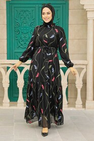 Black Hijab Dress 11282S - 2