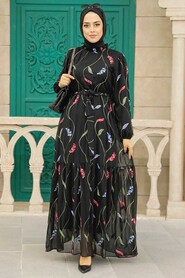 Black Hijab Dress 11282S - 1