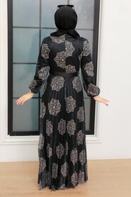 Black Hijab Dress 11870S - 4