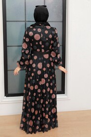 Black Hijab Dress 11871S - 3