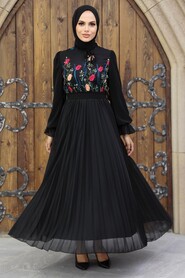 Black Hijab Dress 1195S - 1