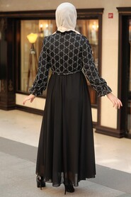 Black Hijab Dress 12051S - 3