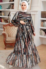 Black Hijab Dress 12101S - 2