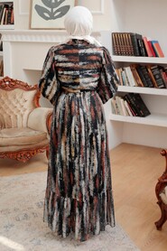 Black Hijab Dress 12101S - 4