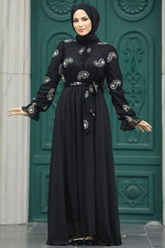 Black Hijab Dress 12170S - 2
