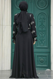 Black Hijab Dress 12170S - 3