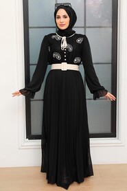 Black Hijab Dress 1218S - 2