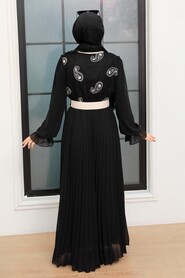 Black Hijab Dress 1218S - 3