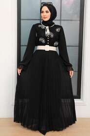 Black Hijab Dress 1218S - 1