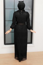 Black Hijab Dress 12240S - 3