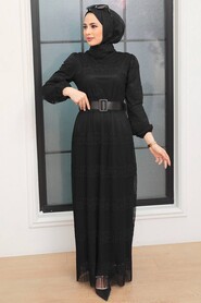 Black Hijab Dress 12240S - 1
