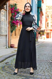 Black Hijab Dress 12327S - 1