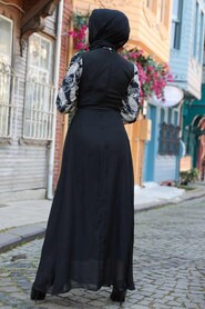 Black Hijab Dress 12327S - 2