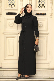 Black Hijab Dress 12504S - 2