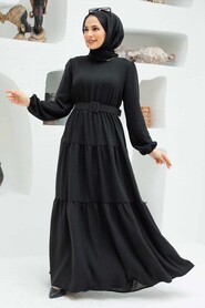 Black Hijab Dress 13024S - 1