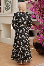 Black Hijab Dress 13311S - 8