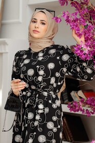 Black Hijab Dress 13311S - 5