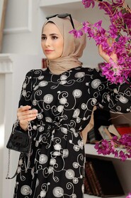 Black Hijab Dress 13311S - 7