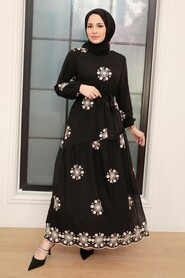 Black Hijab Dress 1332S - 1