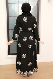 Black Hijab Dress 1332S - 2