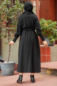 Black Hijab Dress 1333S - 2