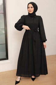 Black Hijab Dress 13390S - 1