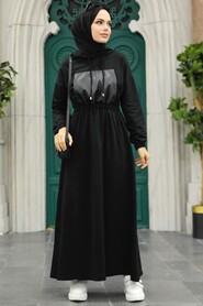 Black Hijab Dress 1356S - 2
