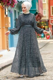 Black Hijab Dress 1423S - 1