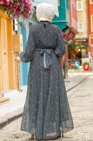 Black Hijab Dress 1423S - 2
