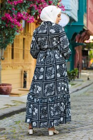 Black Hijab Dress 1475S - 2