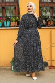 Black Hijab Dress 1477S - 1