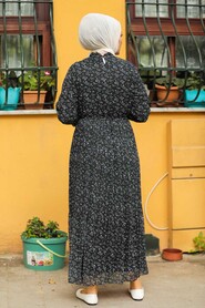 Black Hijab Dress 1477S - 2
