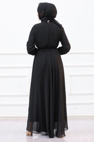 Black Hijab Dress 15280S - 4