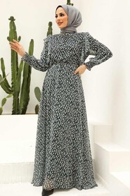 Black Hijab Dress 1604S - 1